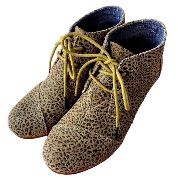 Toms Cheetah Wedge women’s 7 - Picture 1 of 6